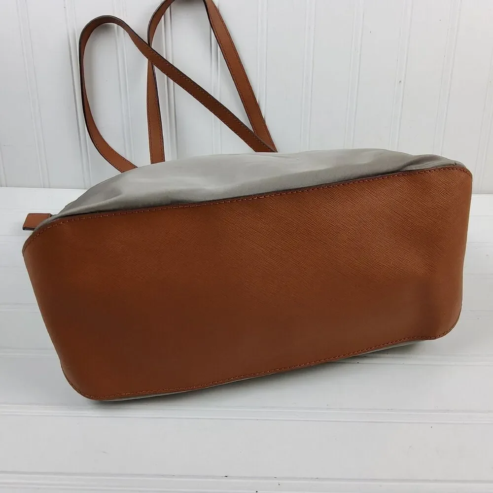 Michael Kors MK Nylon Tote Shoulder Handbag Purse Grey